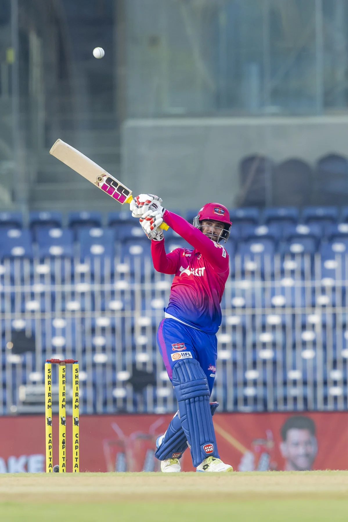 IDream Tiruppur Tamizhans batter playing a shot against Madurai Panthers
