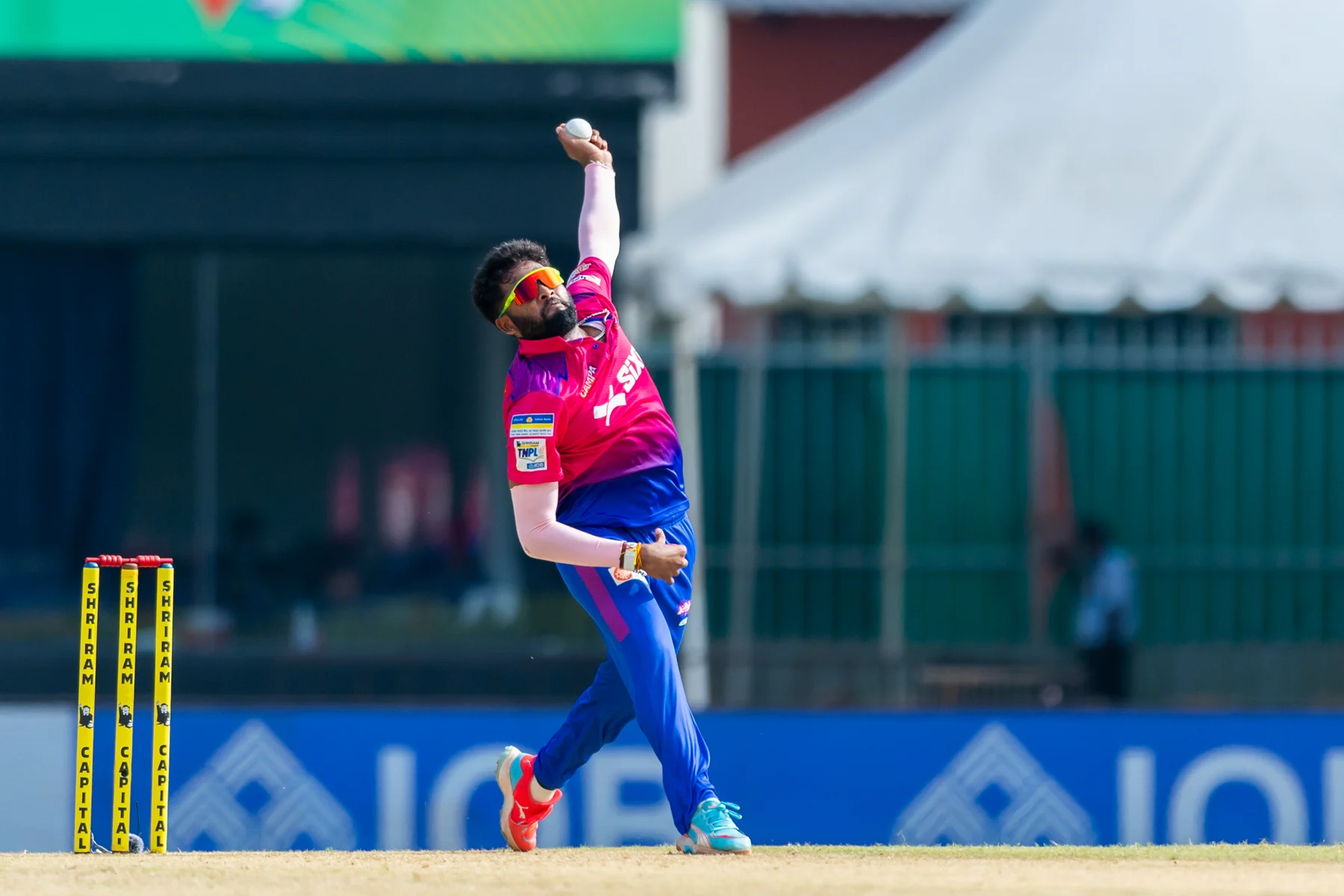 IDream Tiruppur Tamizhans bowler in action against Madurai Panthers