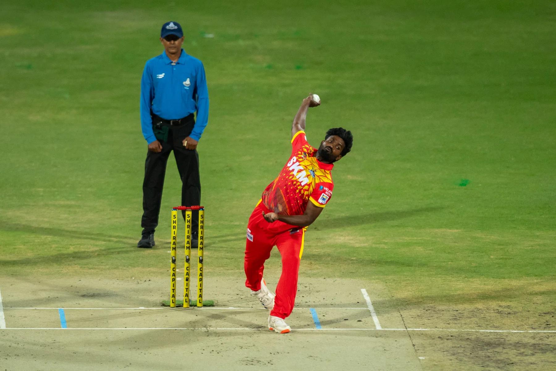 Salem Spartans bowler delivering against Madurai Panthers