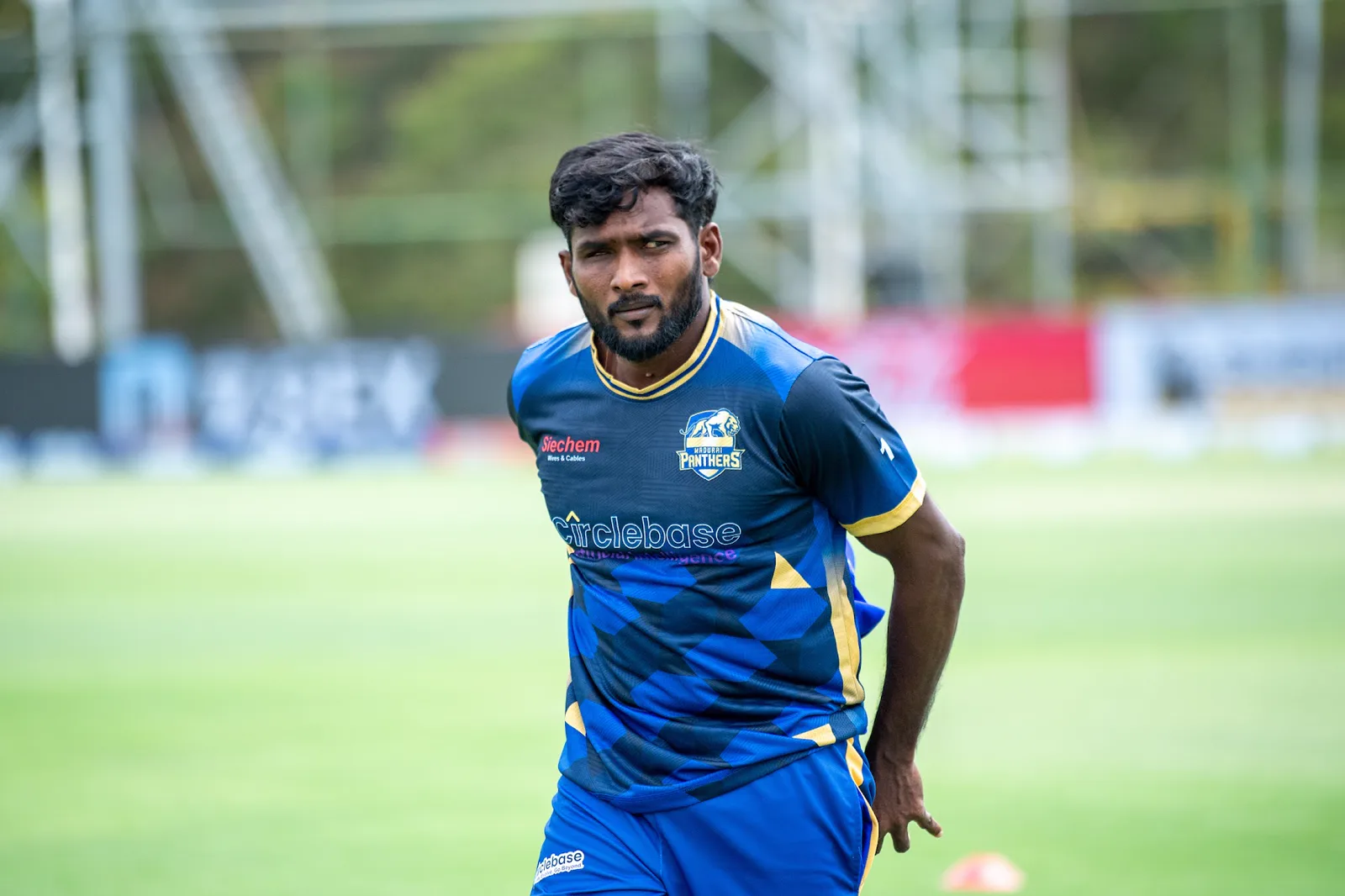 Madurai Panthers player against Trichy Grand Cholas