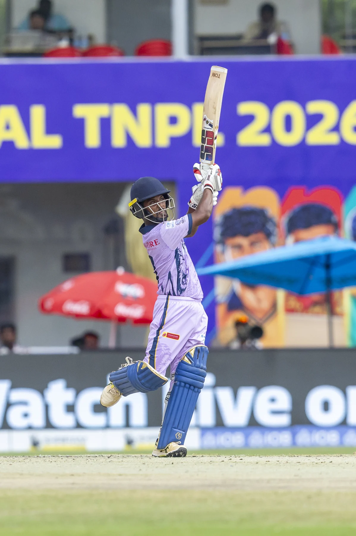 VIDA Kovai Kings batter playing an attacking shot against Madurai Panthers