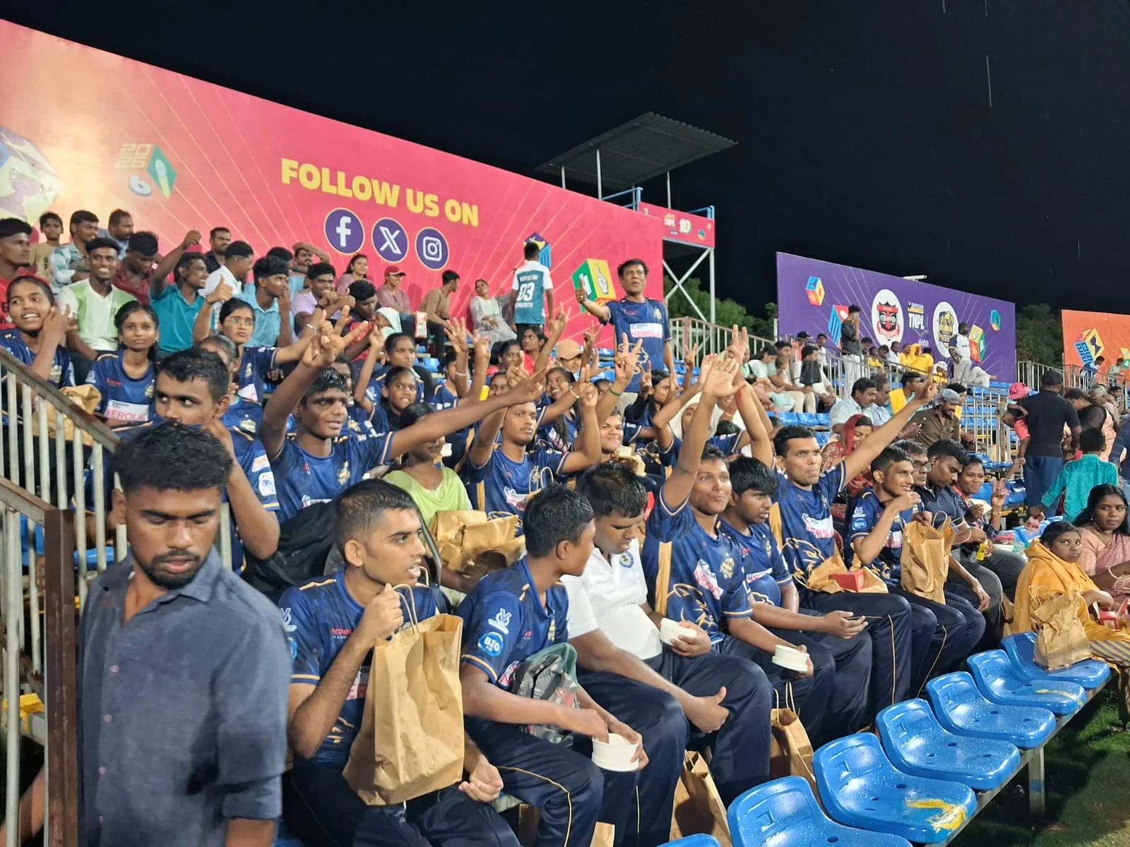 Young Madurai Panthers supporters enjoying the matchday at Natham