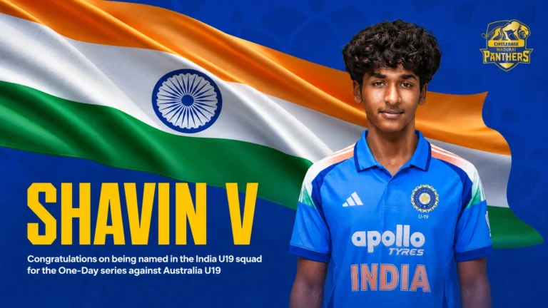 Congratulations Shavin Vinodh on Your India U19 Selection